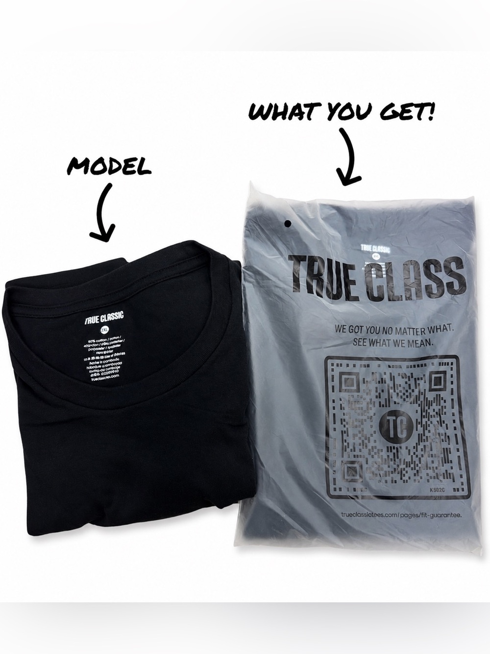 True Classic Men's Black Short-Sleeve Crewneck Tee